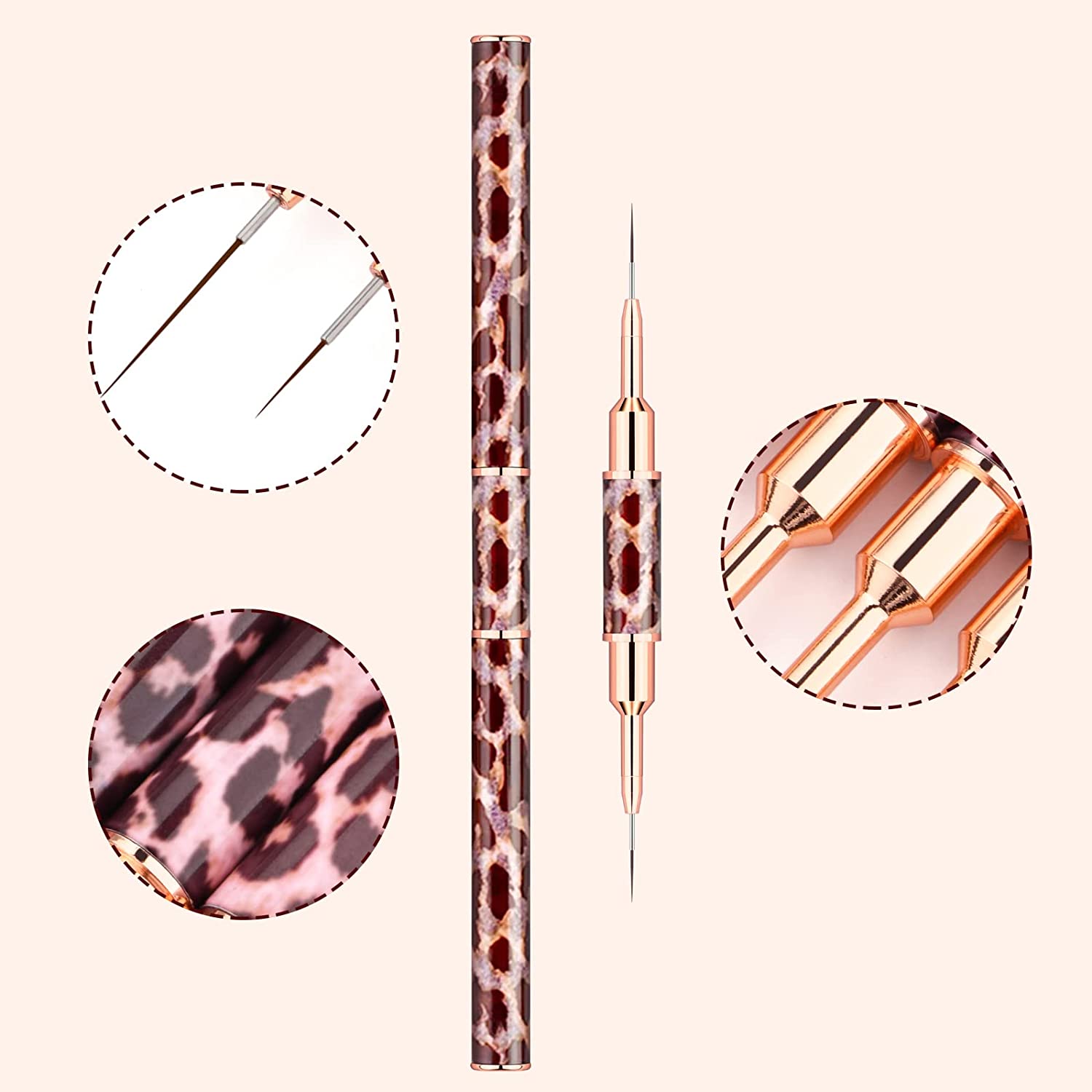5-25mm Leopard Print Nail Art  - Nail Fan Brush 评论和价格