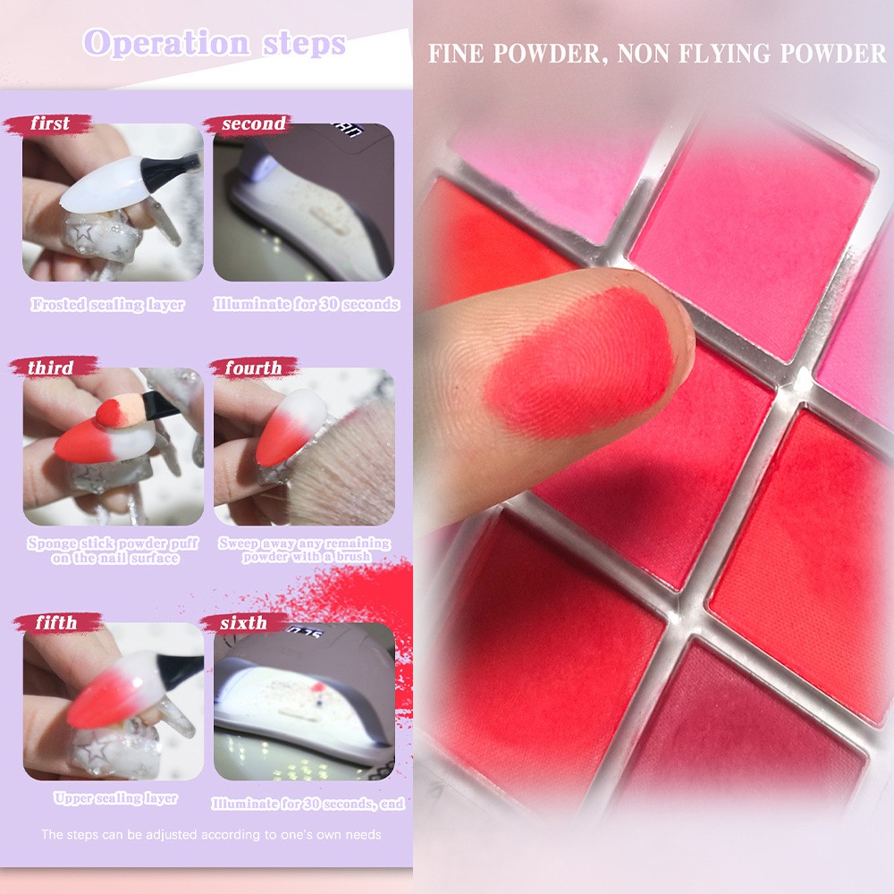 4/6/9Colors Nail Pigment Palet - Nail Art Ombre Glitter 评论和价格