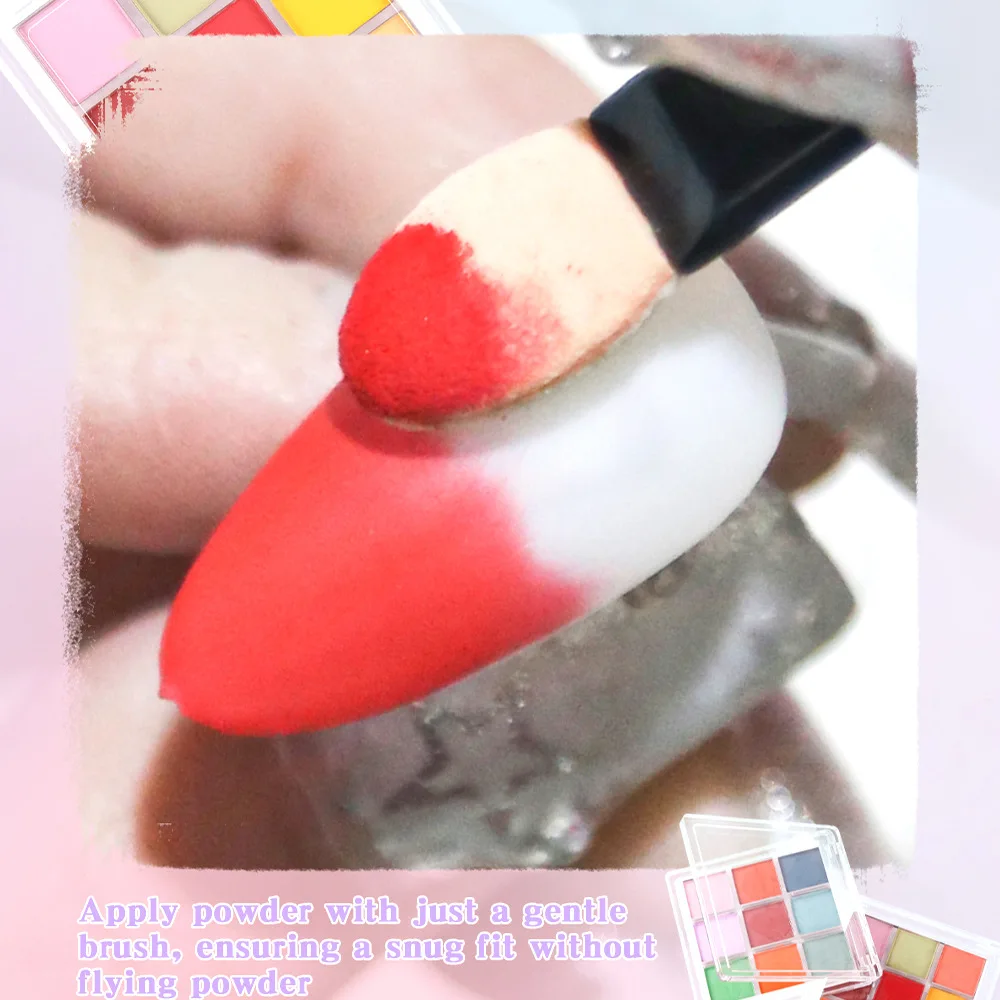 9 Colors Nail Pigment Palette  - Nail Art Ombre Glitter 评论和价格