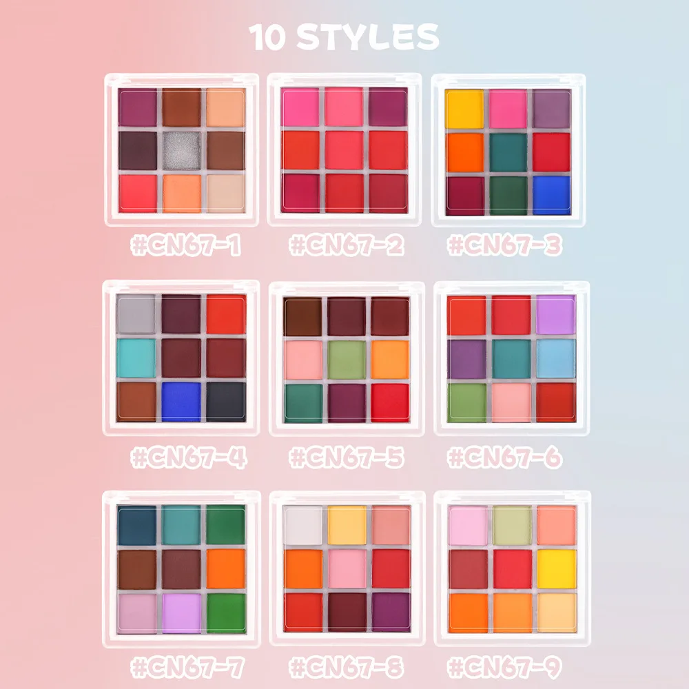 9 Colors Nail Pigment Palette  - Nail Art Ombre Glitter 评论和价格