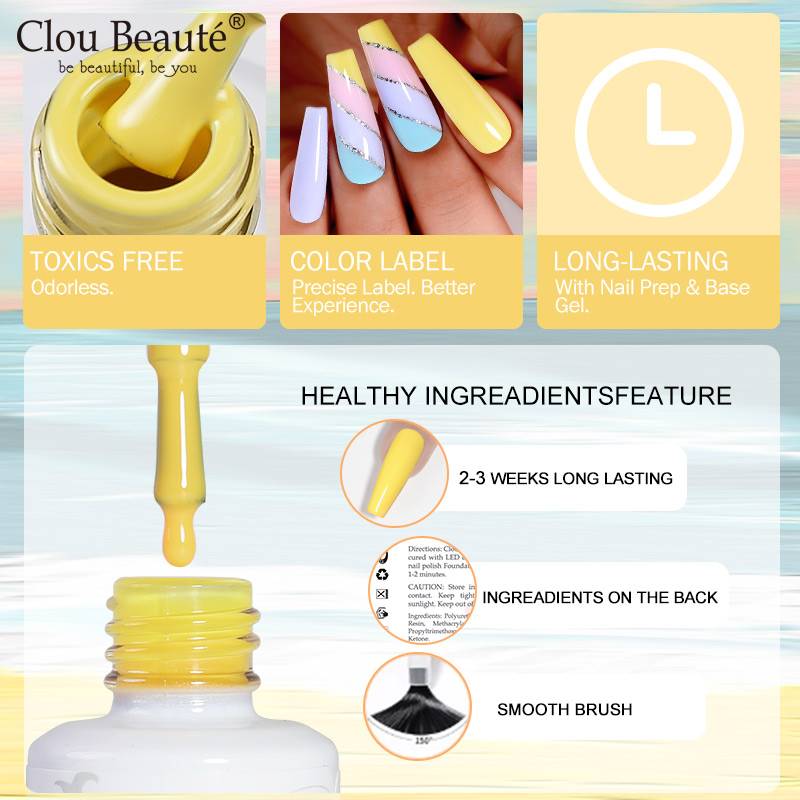 Clou Beaute Bright Yellow Neon - Nail Art Natural Pink 评论和价格