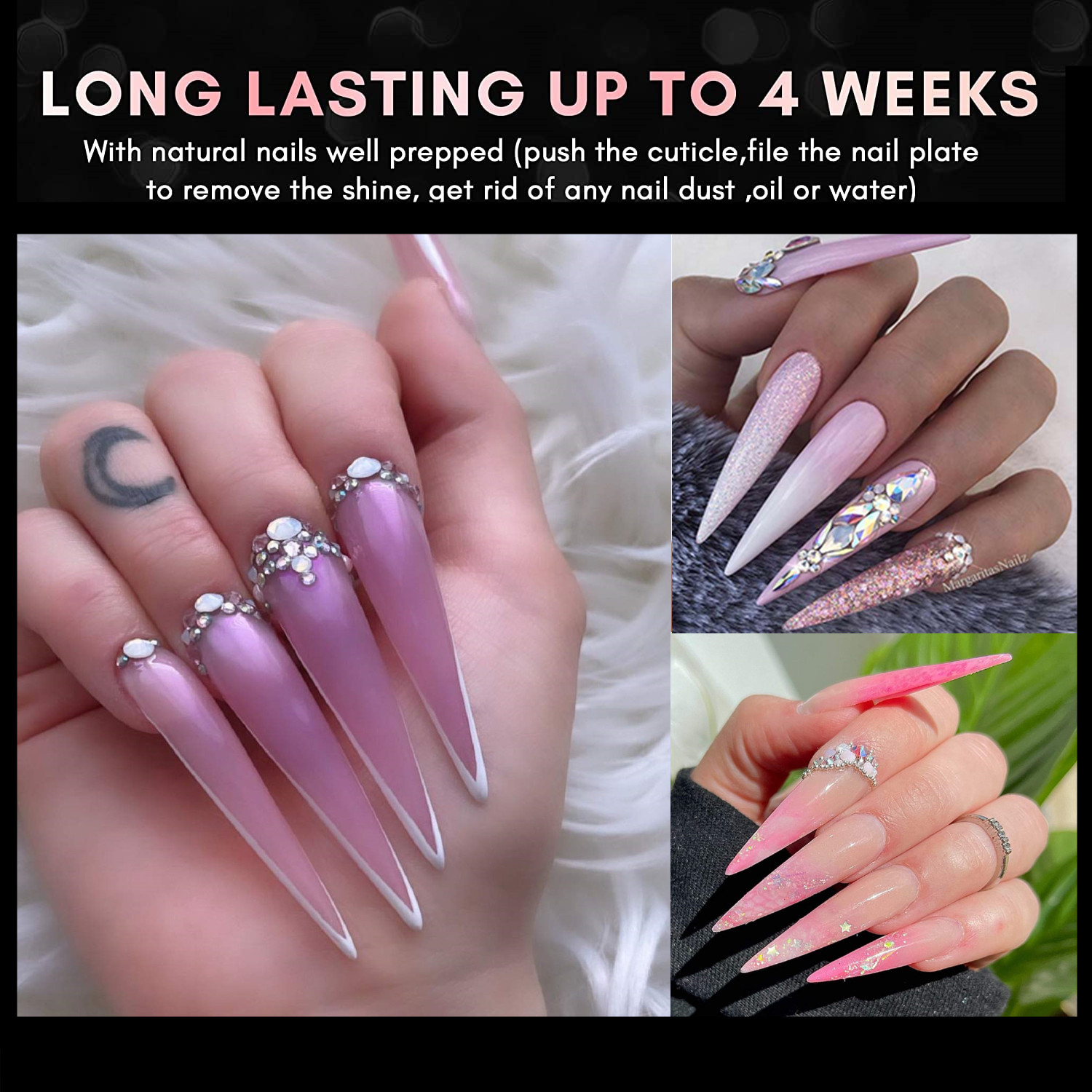 XXL Stiletto False Nails -Half - Nail Art Xl 评论和价格