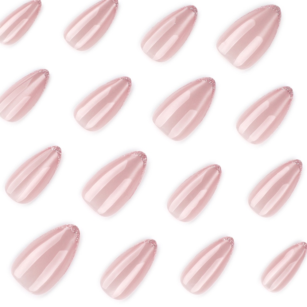 Press on Nails Medium Almond G - Nail Art Glitter 评论和价格