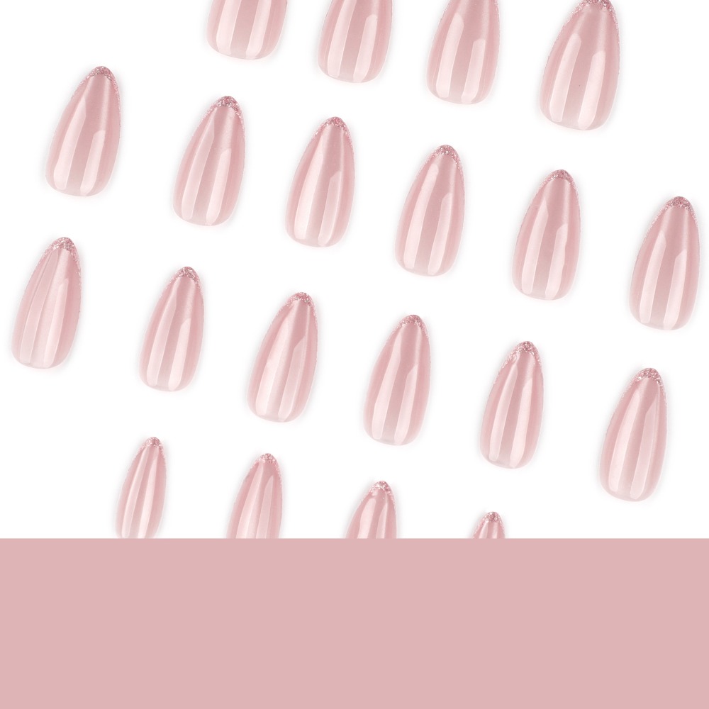 Press on Nails Medium Almond G - Nail Art Glitter 评论和价格
