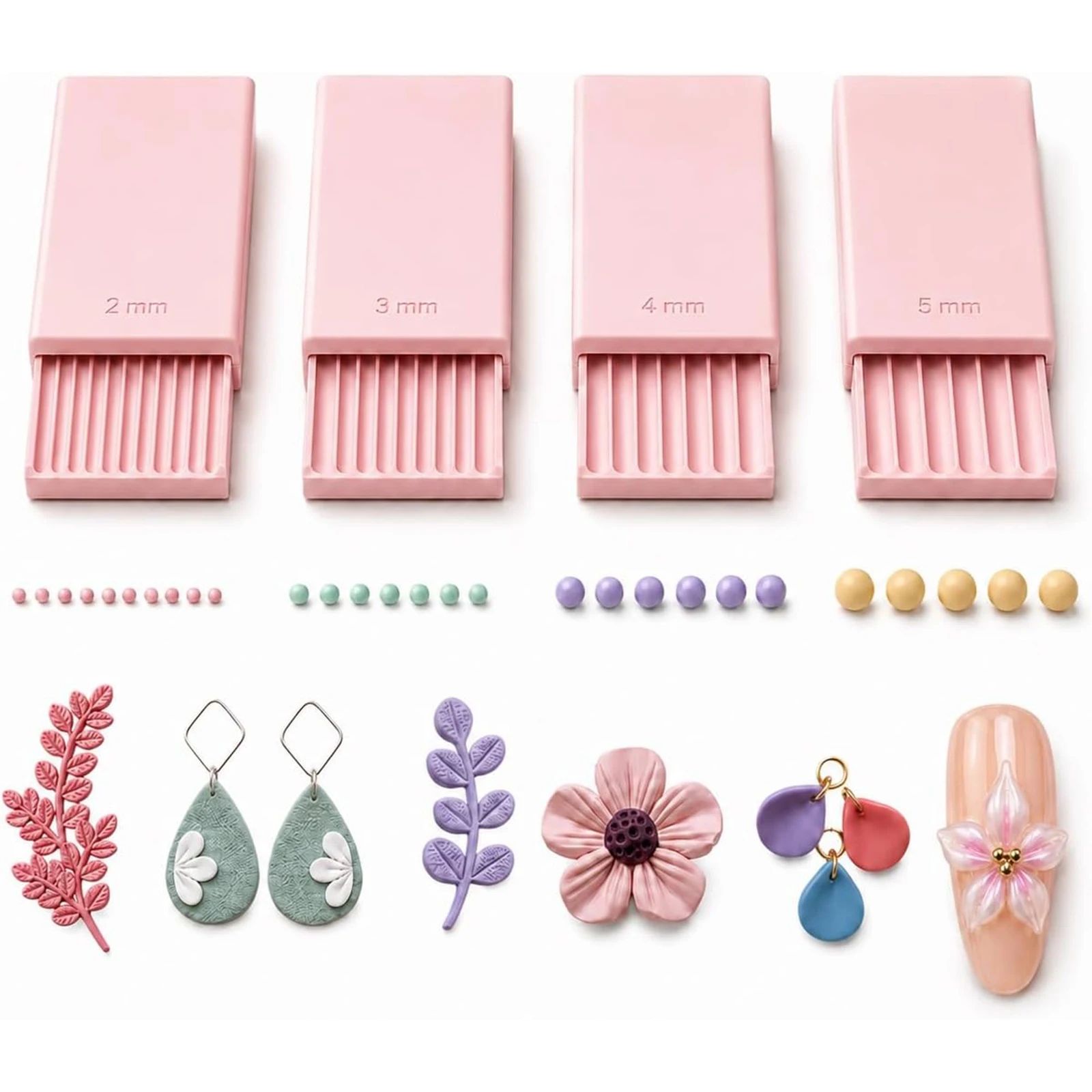 4PCS 3D Print Clay Gel Ball Ma - Nail Art Flower 评论和价格