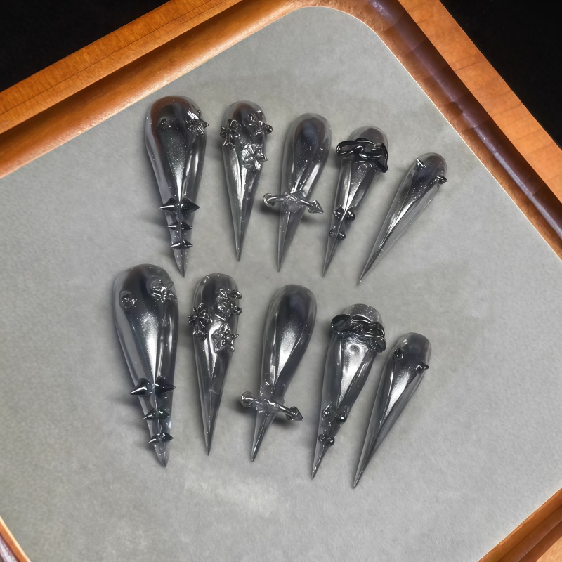 New 10PCS Gothic Gray Glitter  - Nail Art Glitter 评论和价格