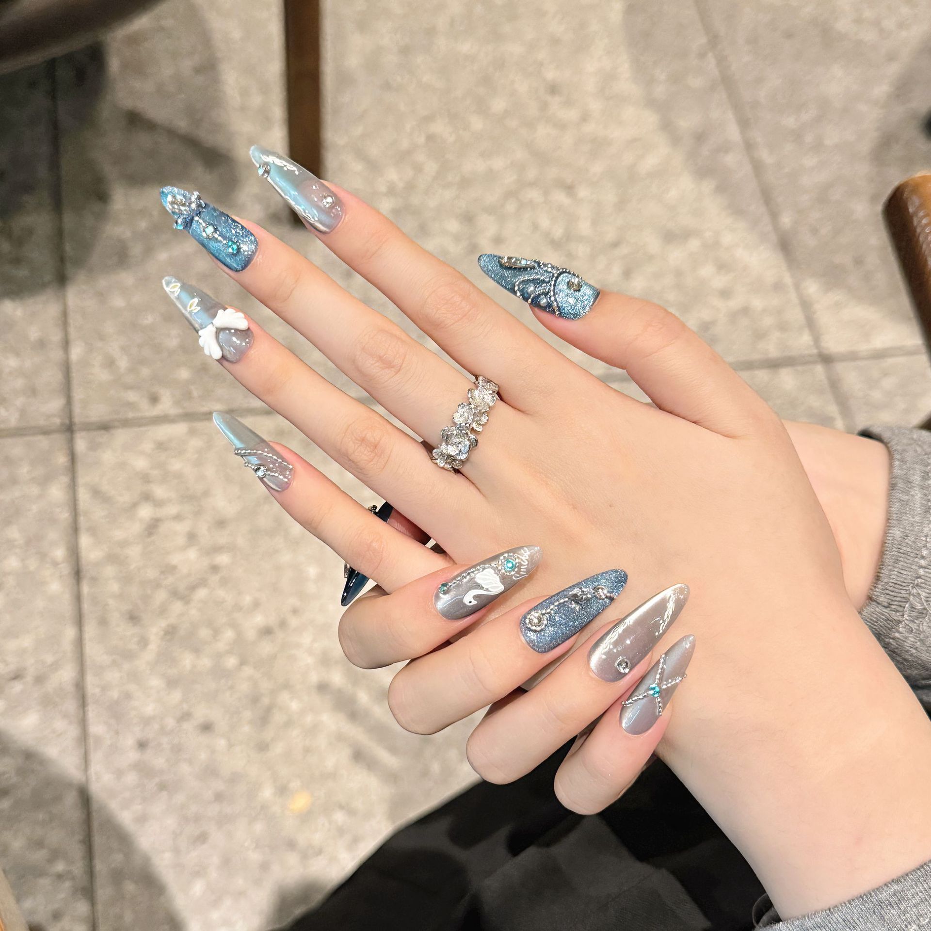 10Pcs White Swan Handmade Fals - Nail Art Glitter 评论和价格