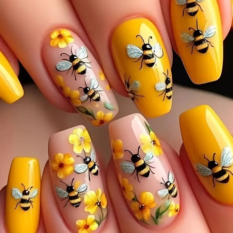 24PCS Nude Press on Nails Shor - Nail Art Glitter 评论和价格