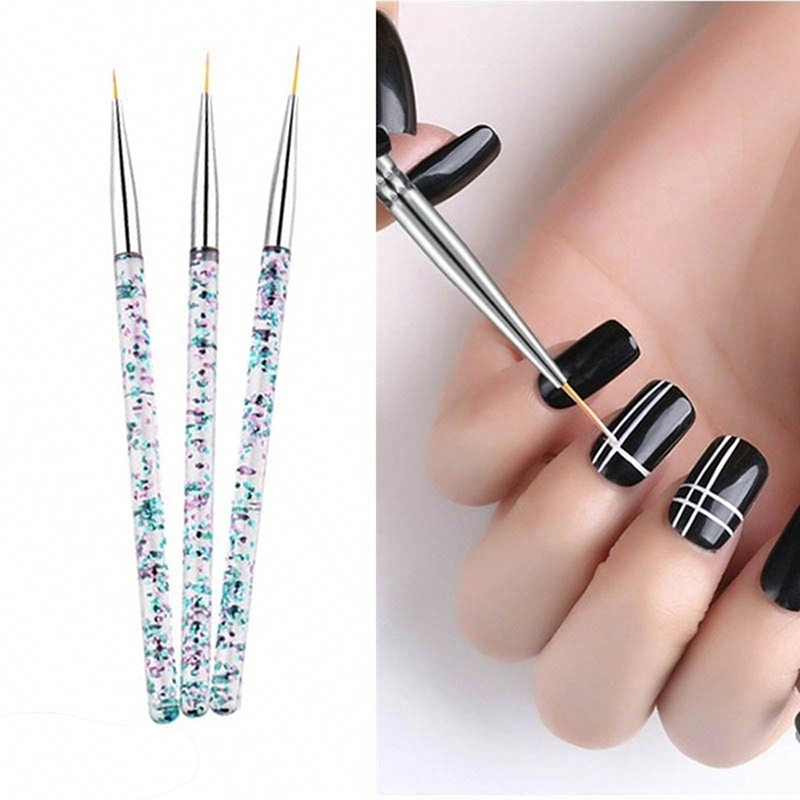 3Pcs French Stripe Nail Art Li - Nail Fan Brush 评论和价格