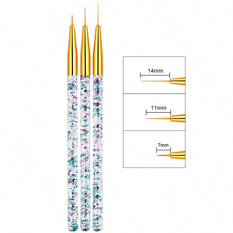3Pcs French Stripe Nail Art Li - Nail Fan Brush 评论和价格