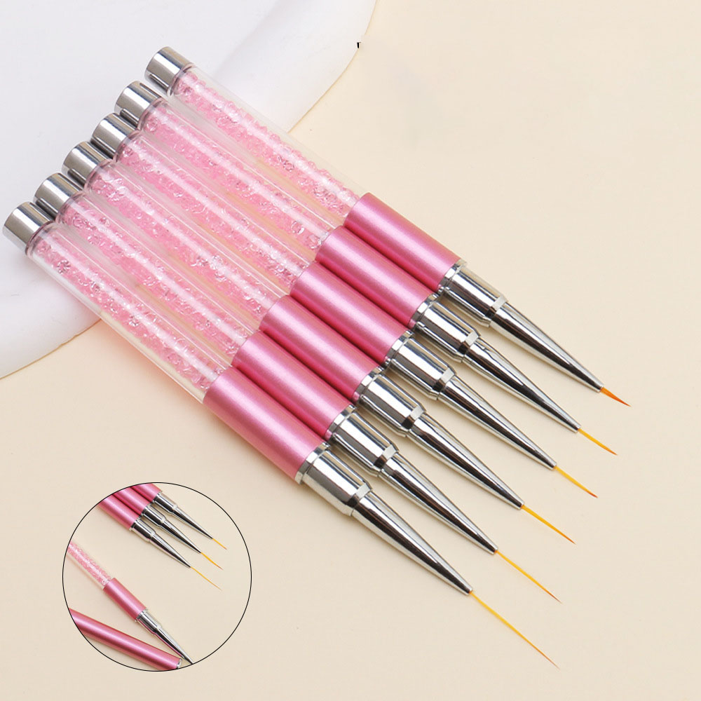 6pcs/Set Acrylic French Stripe - Nail Fan Brush 评论和价格
