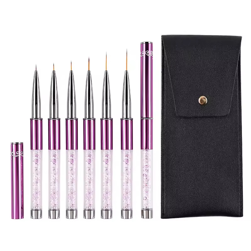 6pcs/Set Acrylic French Stripe - Nail Fan Brush 评论和价格