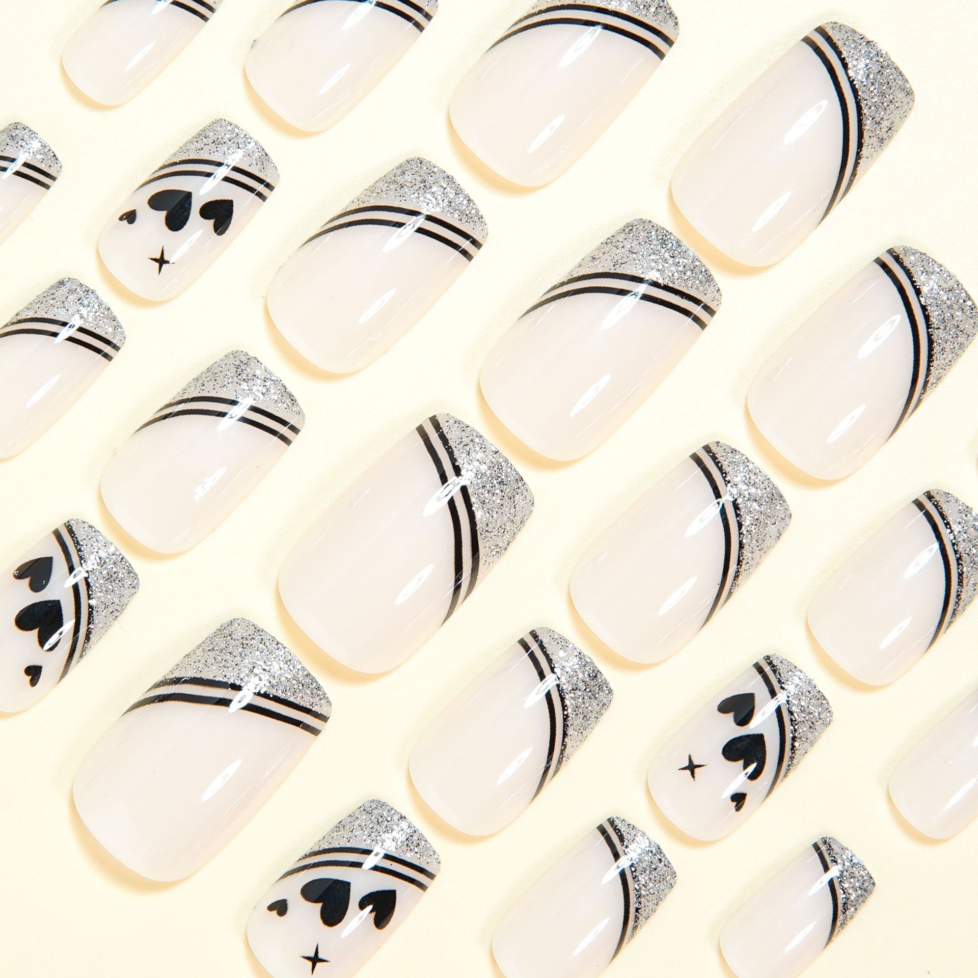 Short Square fake nails for wo - Nail Art Glitter 评论和价格