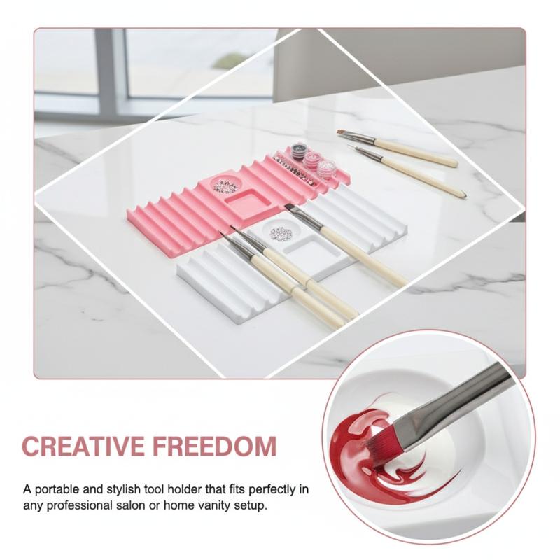 Reusable Nail Art Palette with - Nail Fan Brush 评论和价格