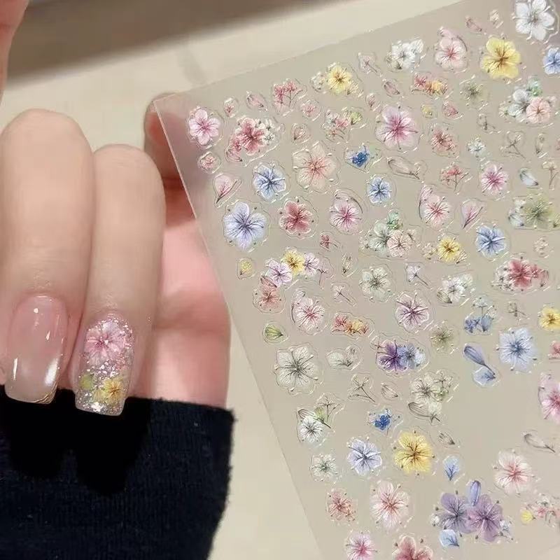 Viral Dried Flower Nail Art St - Nail Art Ombre Glitter 评论和价格