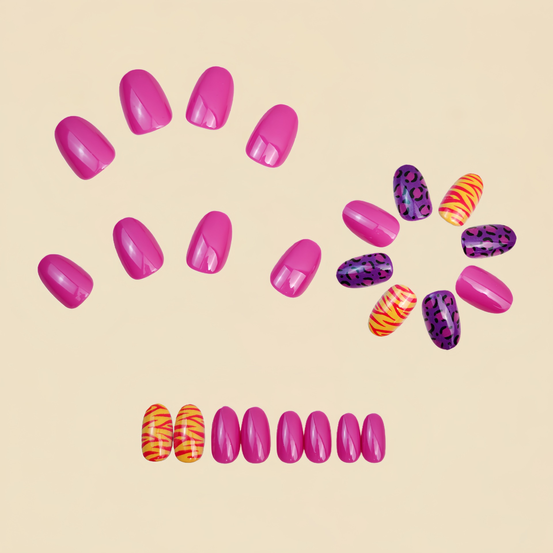 Short long fake nails for wome - Nail Art Glitter 评论和价格