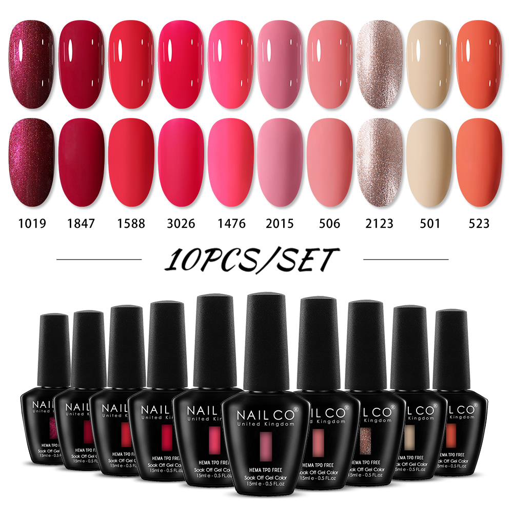 NAILCO 15ml 10pcs/Set HEMA TPO - Nail Art Natural Pink 评论和价格