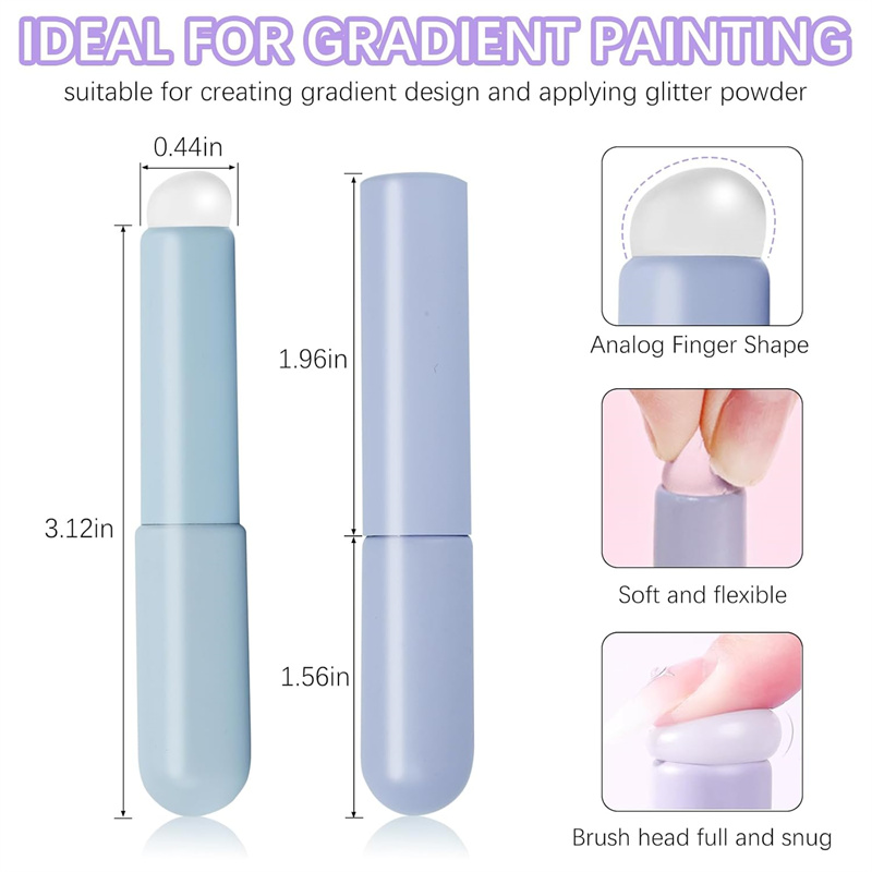 2pcs Nail Art Silicone Head Na - Nail Art Ombre Glitter 评论和价格