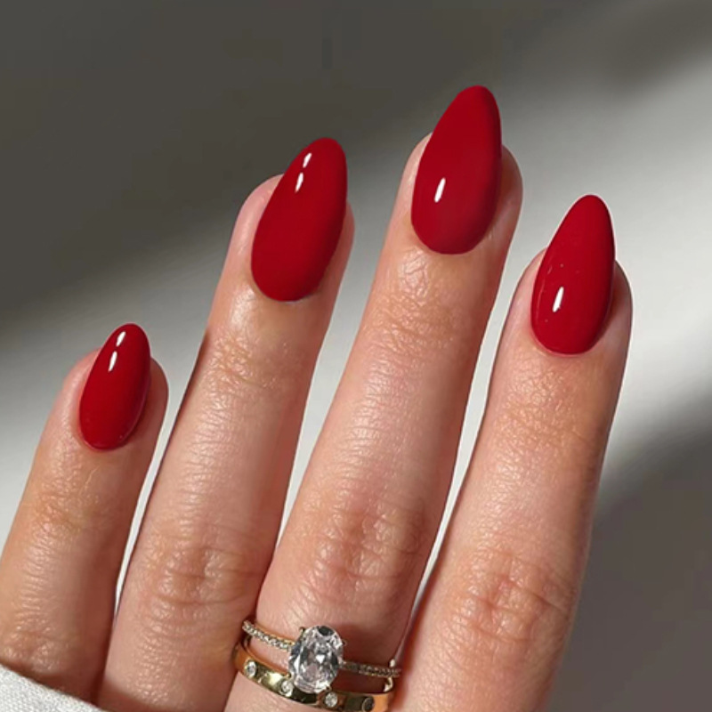 24pcs Solid Color False Nails  - Nail Art Red 评论和价格