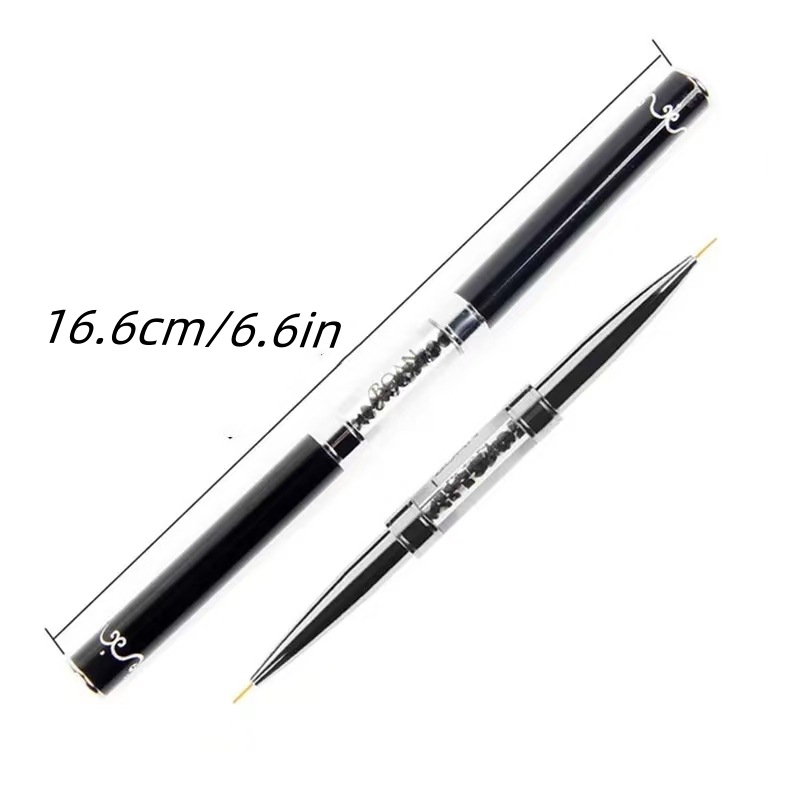 Dual-ended Black Metal Handle  - Nail Fan Brush 评论和价格