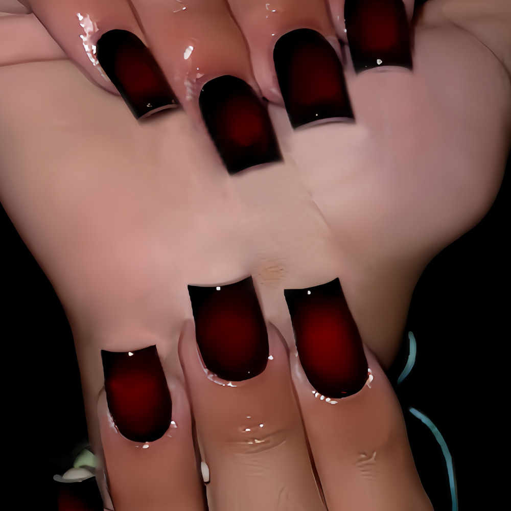 Short Square fake nails for wo - Nail Art Flower 评论和价格
