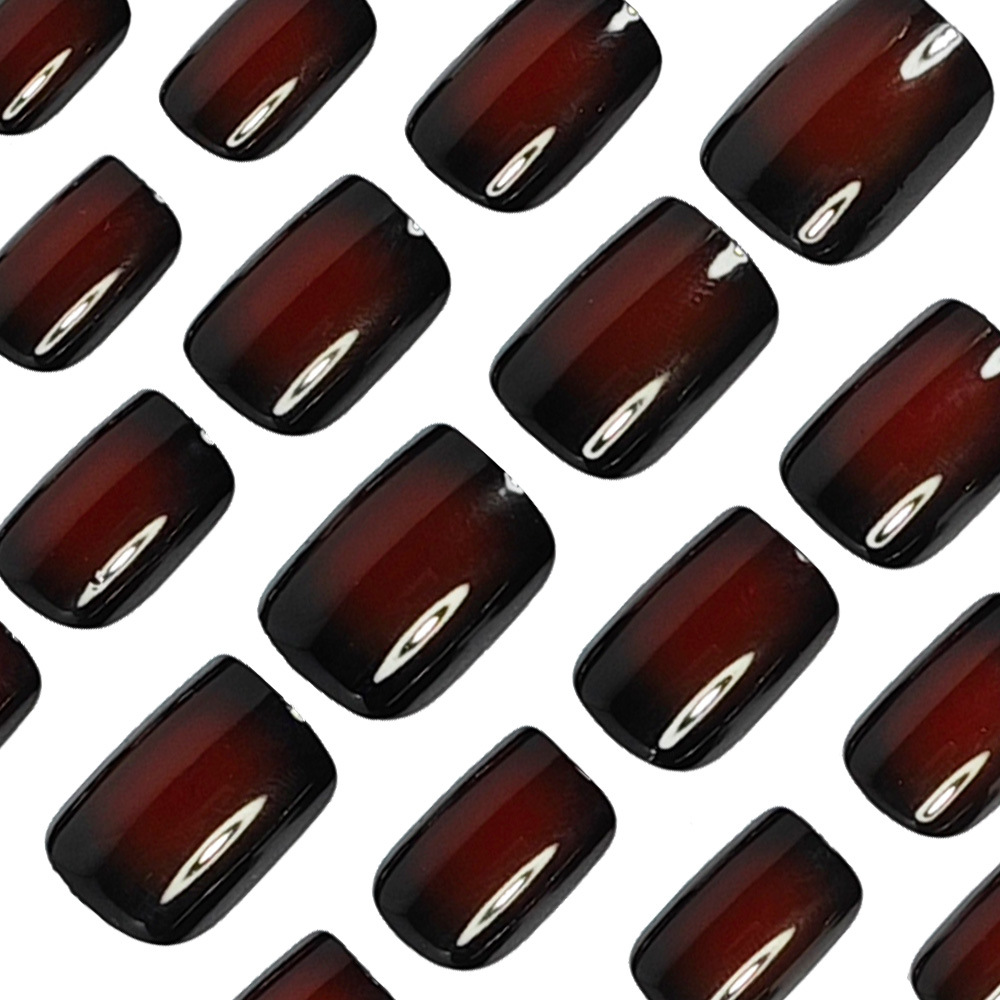 Short Square fake nails for wo - Nail Art Flower 评论和价格