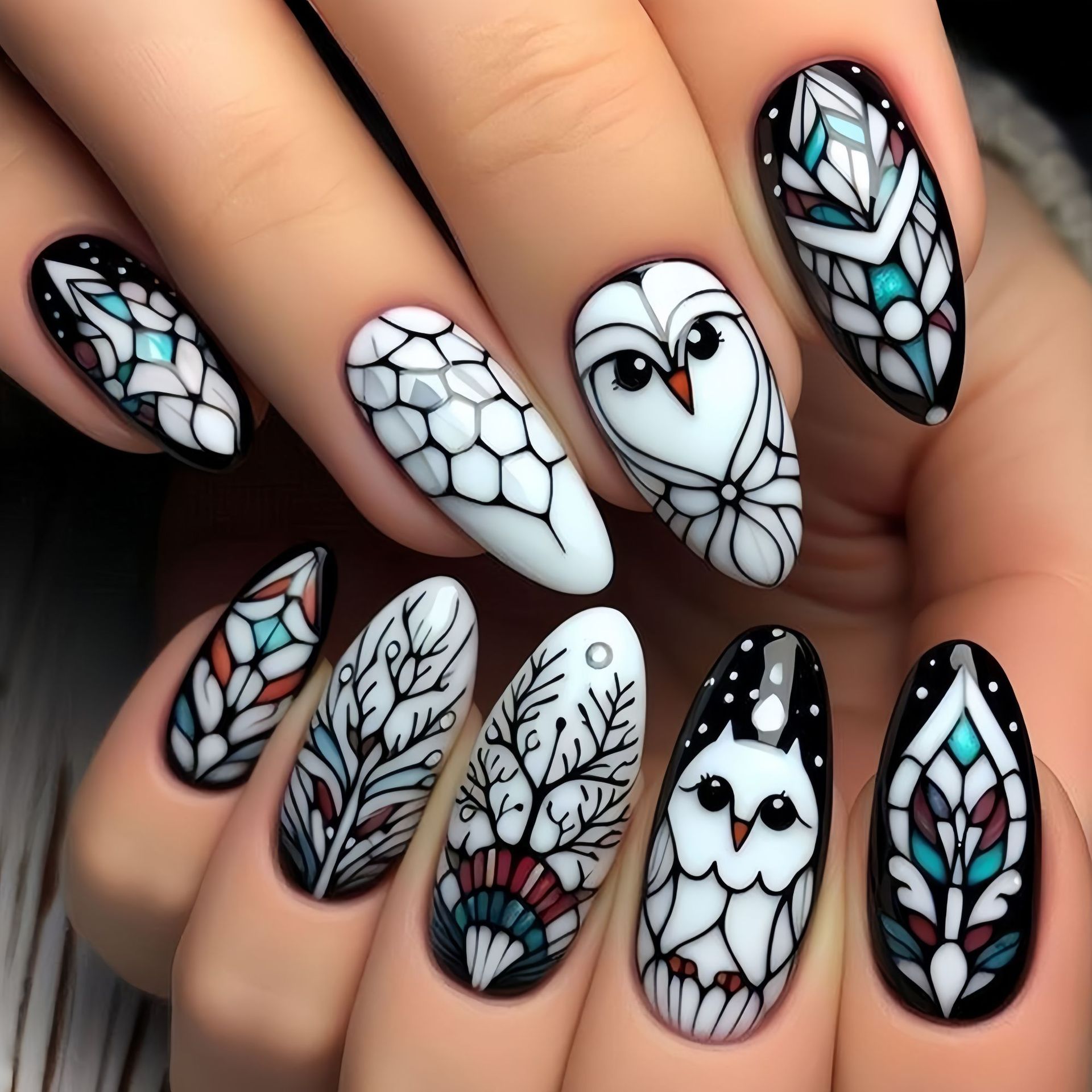 Medium long fake nails for wom - Nail Art Flower 评论和价格