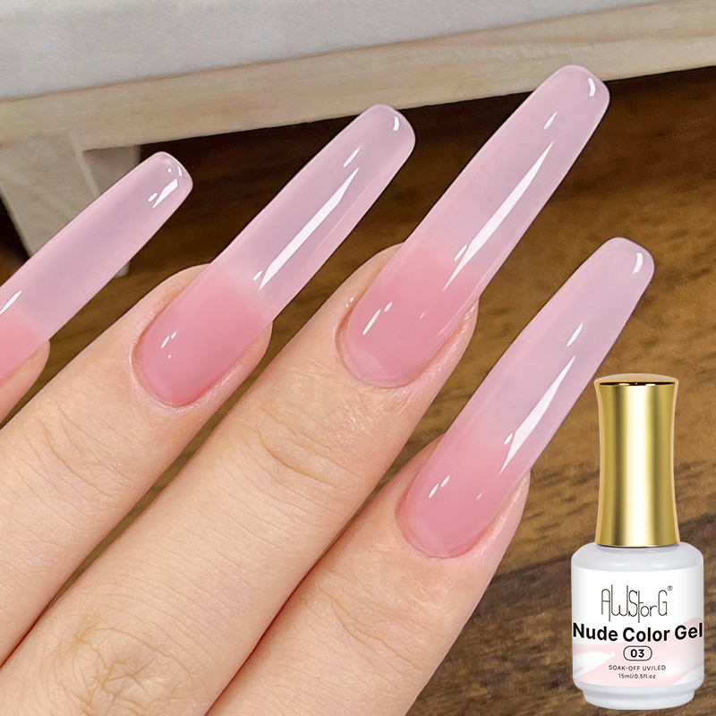AWStorG 15ml Jelly Nude Pink T - Nail Art Natural Pink 评论和价格