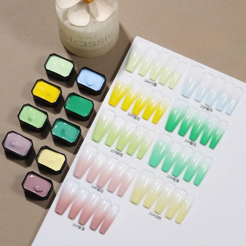 9Colors/Box Pat Ombre Gel Nail - Nail Art Ombre Glitter 评论和价格