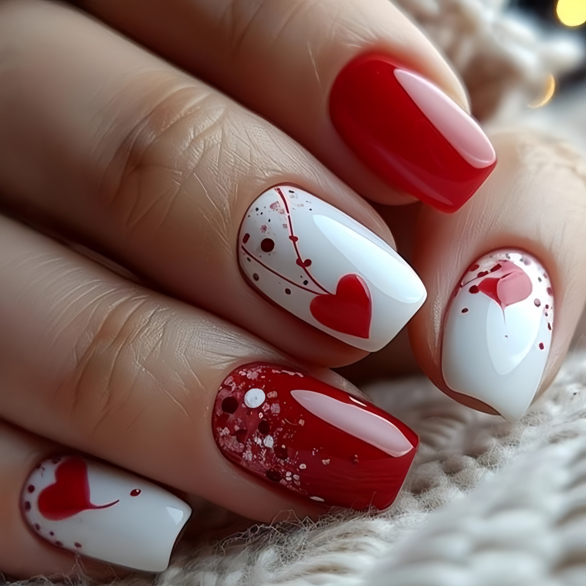 Short Medium fake nails for wo - Nail Art Red 评论和价格