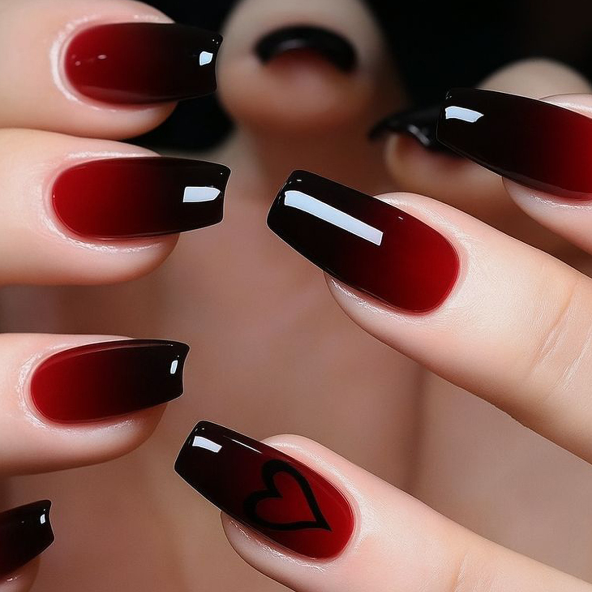 Short Medium fake nails for wo - Nail Art Red 评论和价格