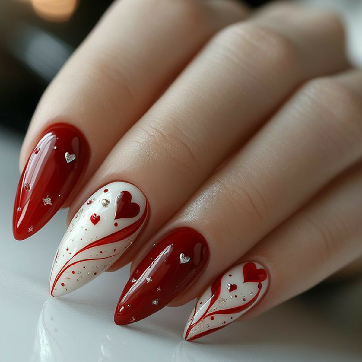 Short Medium fake nails for wo - Nail Art Red 评论和价格