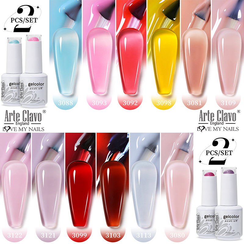 Arte Clavo 2Pcs/Set 15ml Jelly - Nail Art Natural Pink 评论和价格