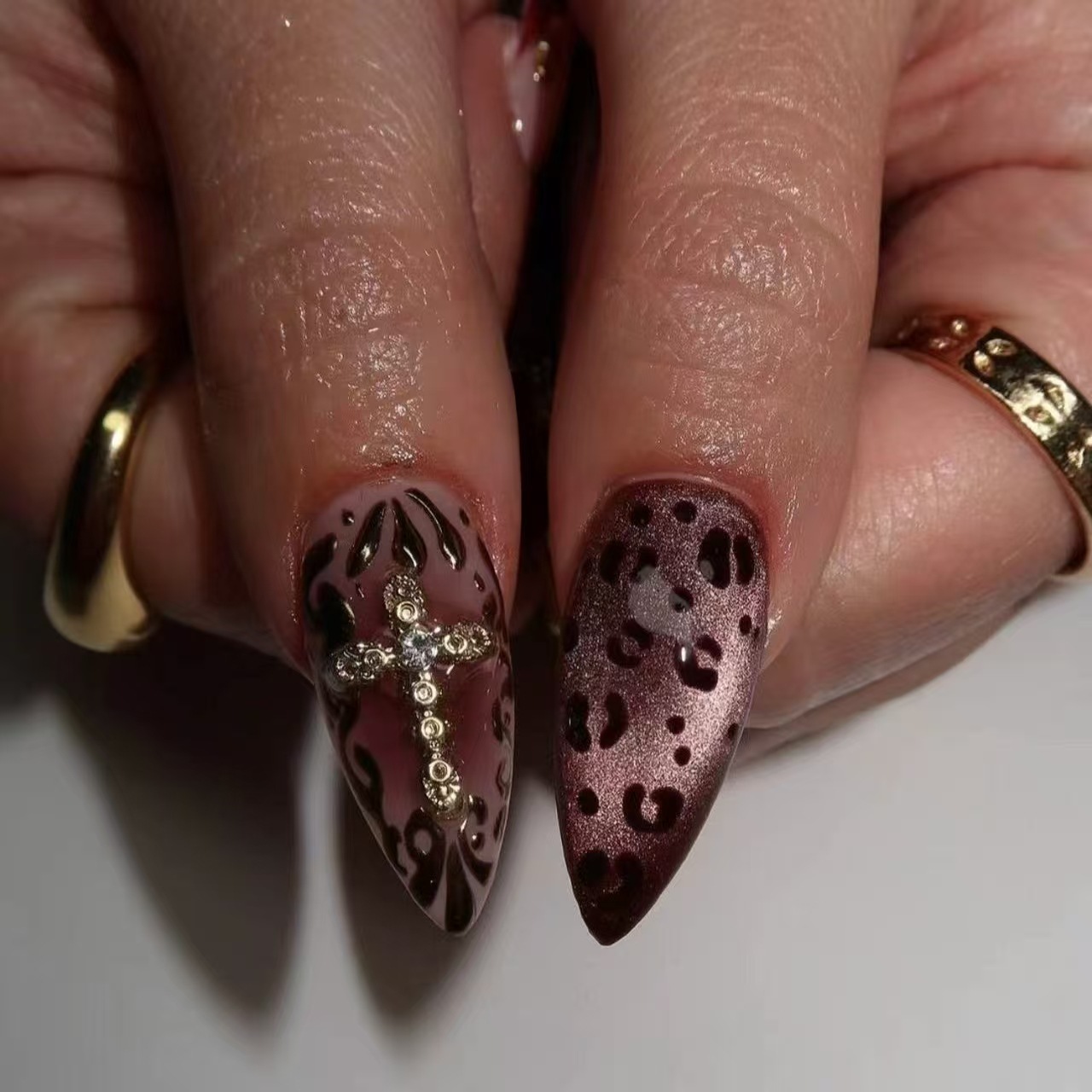 Gradient wine red brown fake n - Nail Art Red 评论和价格