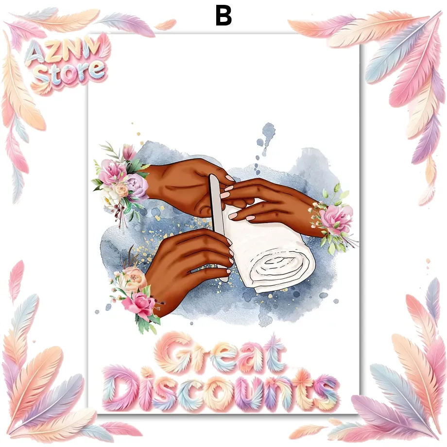 Wall Art Canvas Painting Flowe - Nail Art Flower 评论和价格