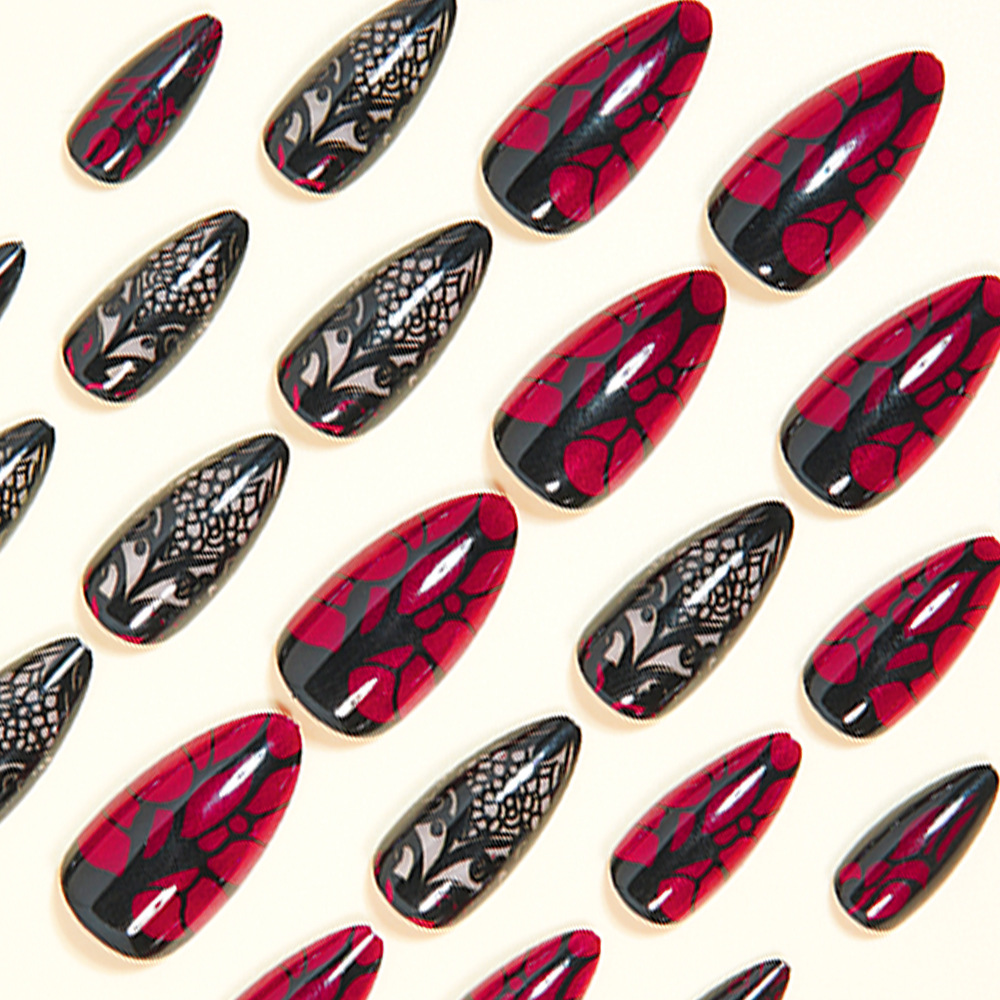 Medium fake nails for women da - Nail Art Red 评论和价格