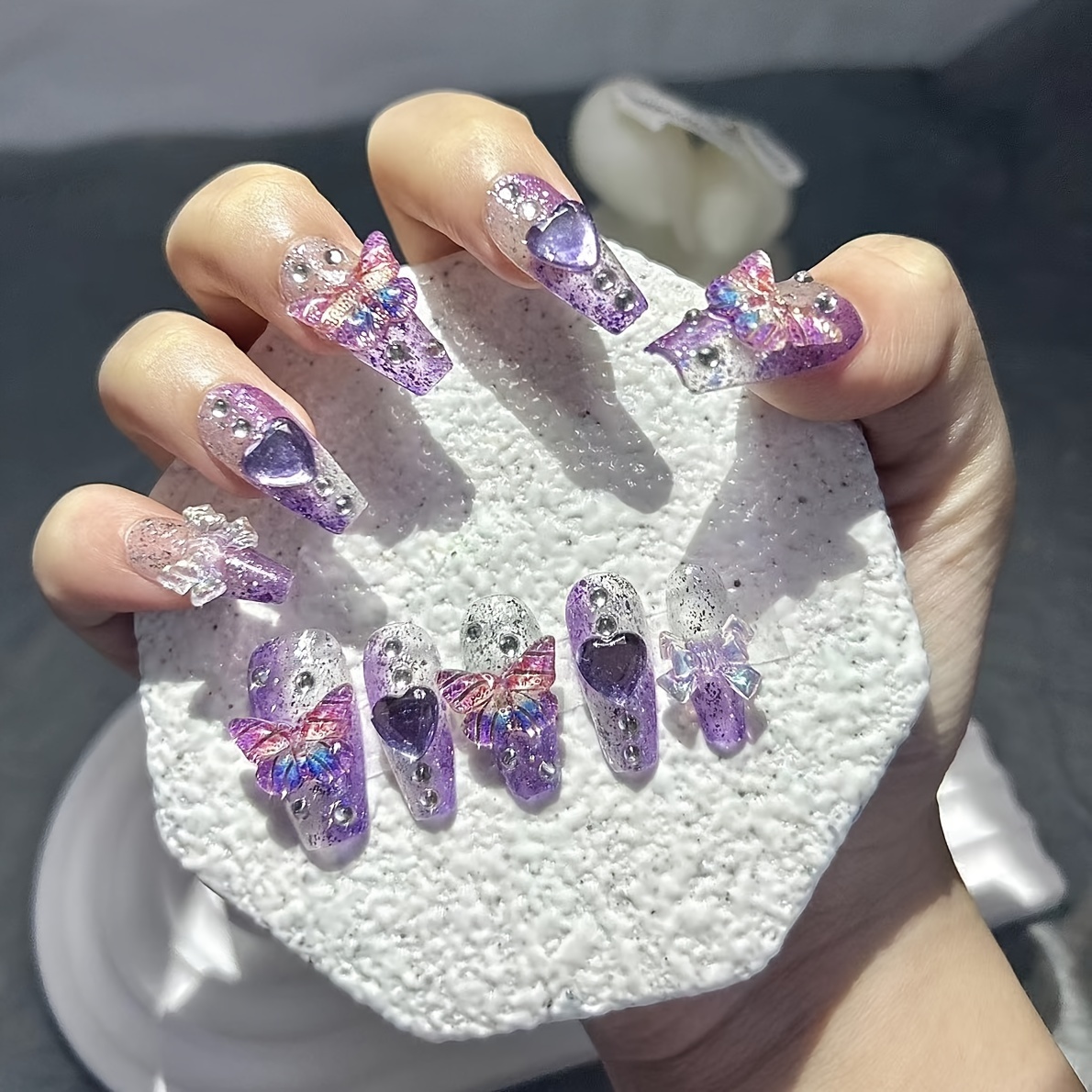 10 Pieces Purple Fantasy Butte - Nail Art Red 评论和价格