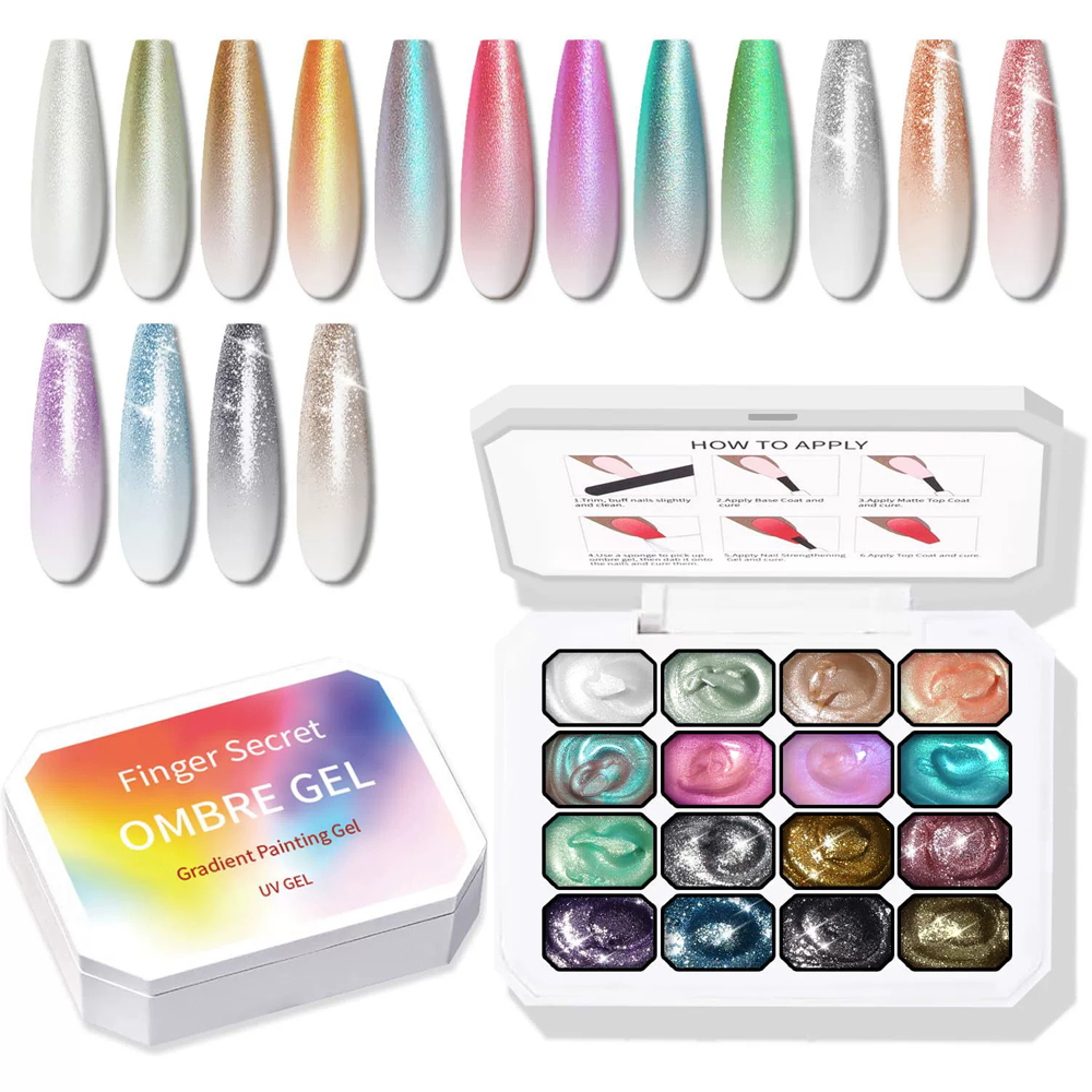 9-24 Colors Solid Cream Ombre  - Nail Art Ombre Glitter 评论和价格
