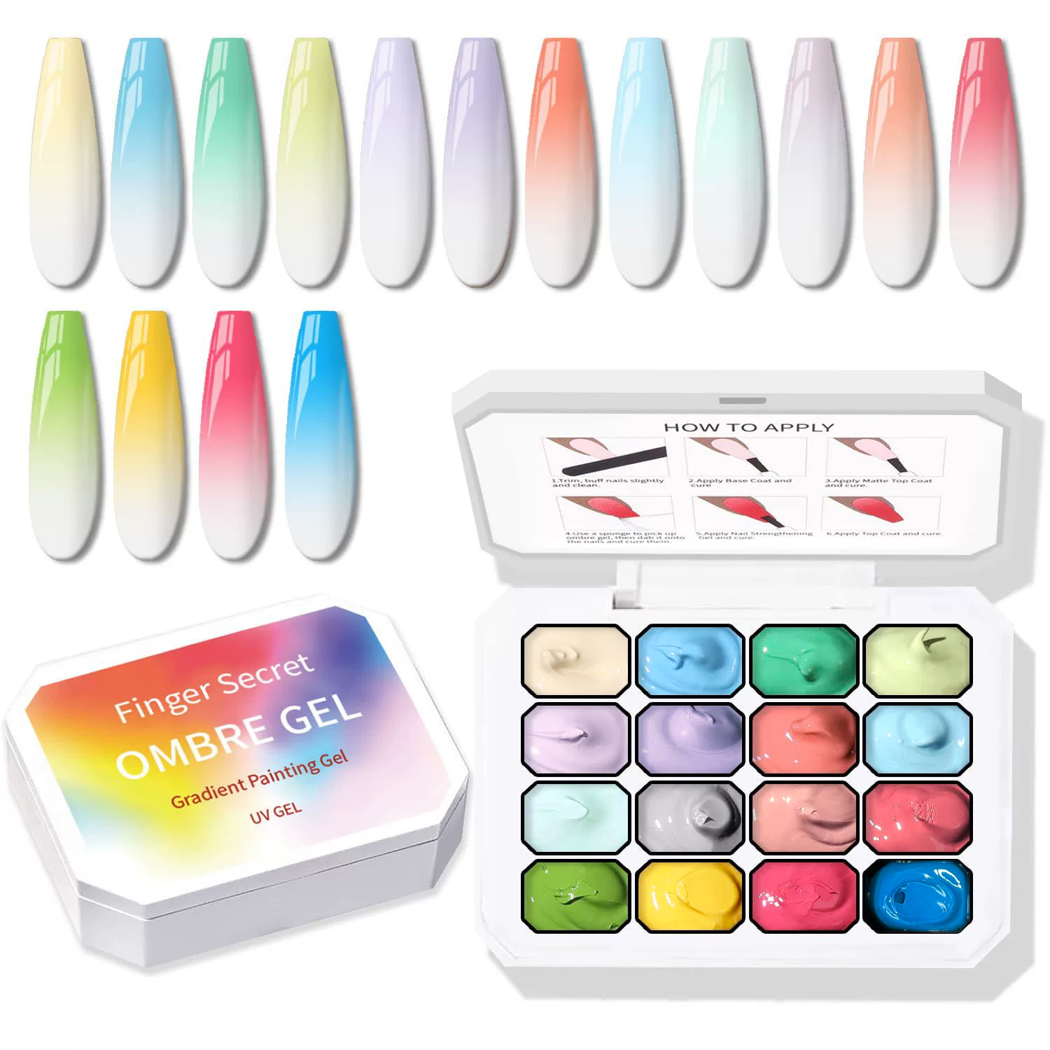 9-24 Colors Solid Cream Ombre  - Nail Art Ombre Glitter 评论和价格