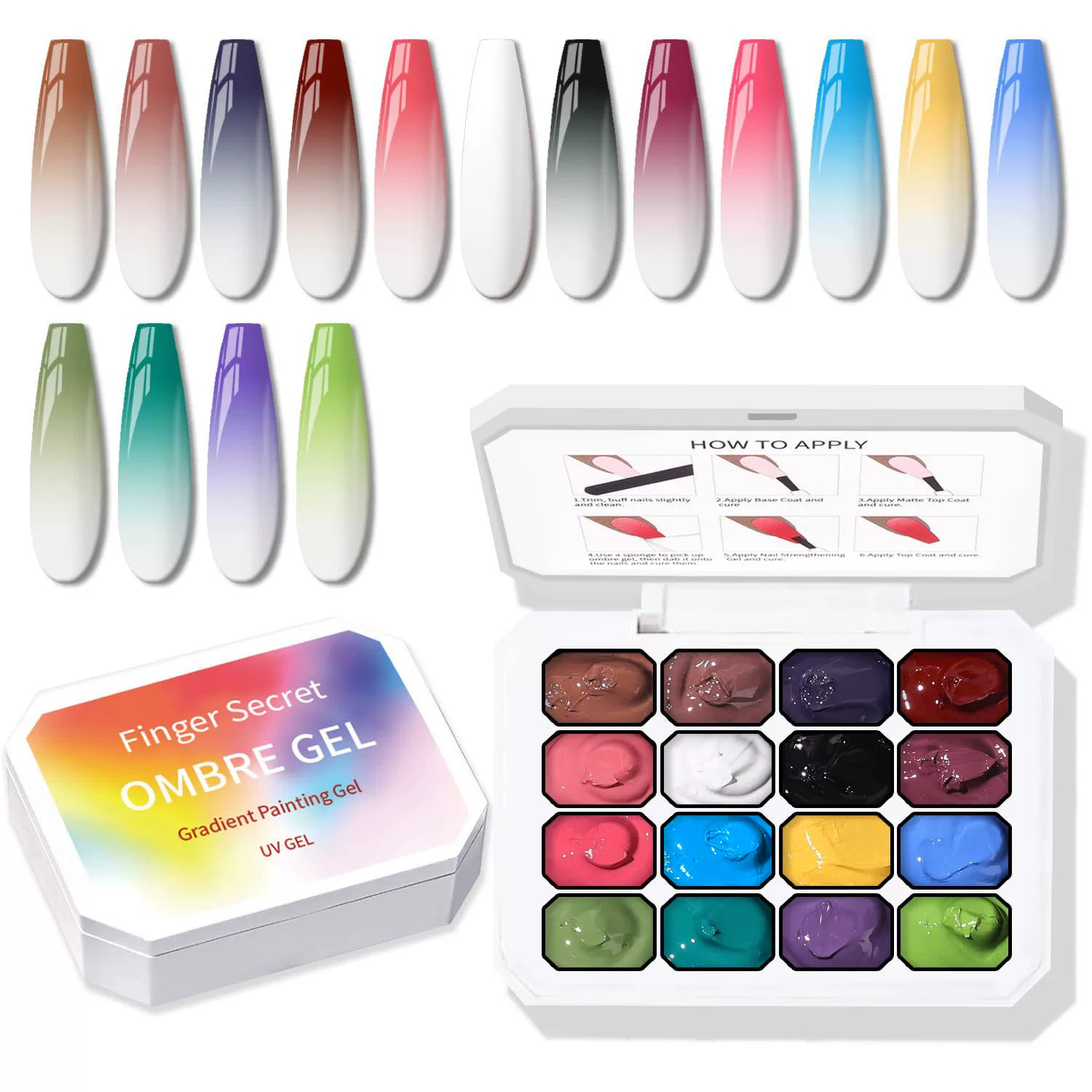 9-24 Colors Solid Cream Ombre  - Nail Art Ombre Glitter 评论和价格
