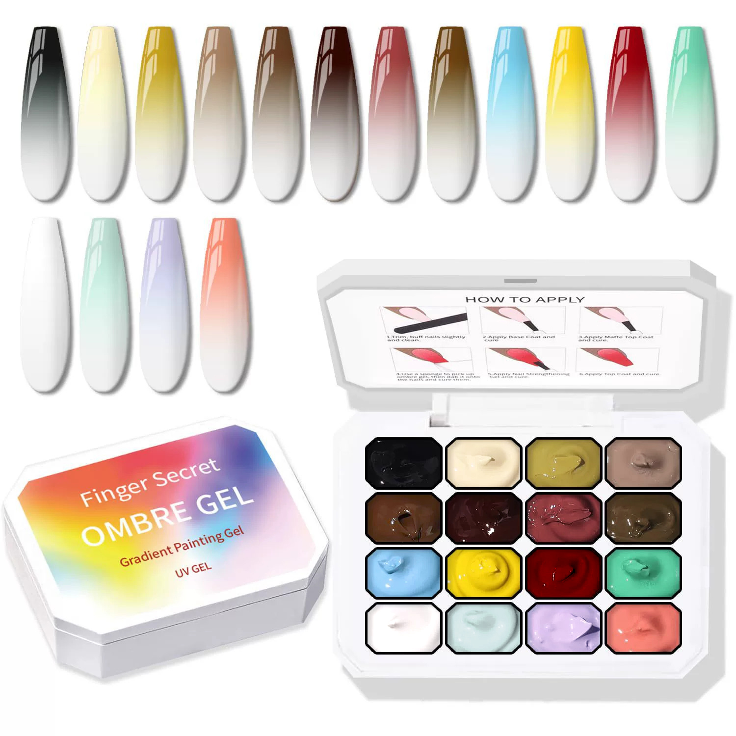 9-24 Colors Solid Cream Ombre  - Nail Art Ombre Glitter 评论和价格