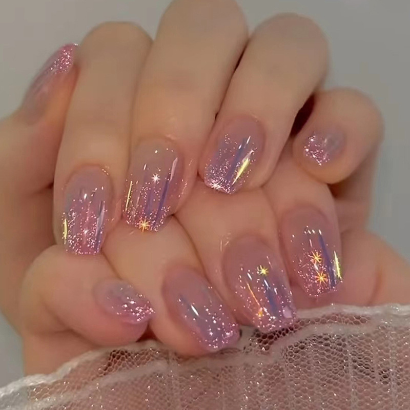 Short fake nails for women gir - Nail Art Glitter 评论和价格