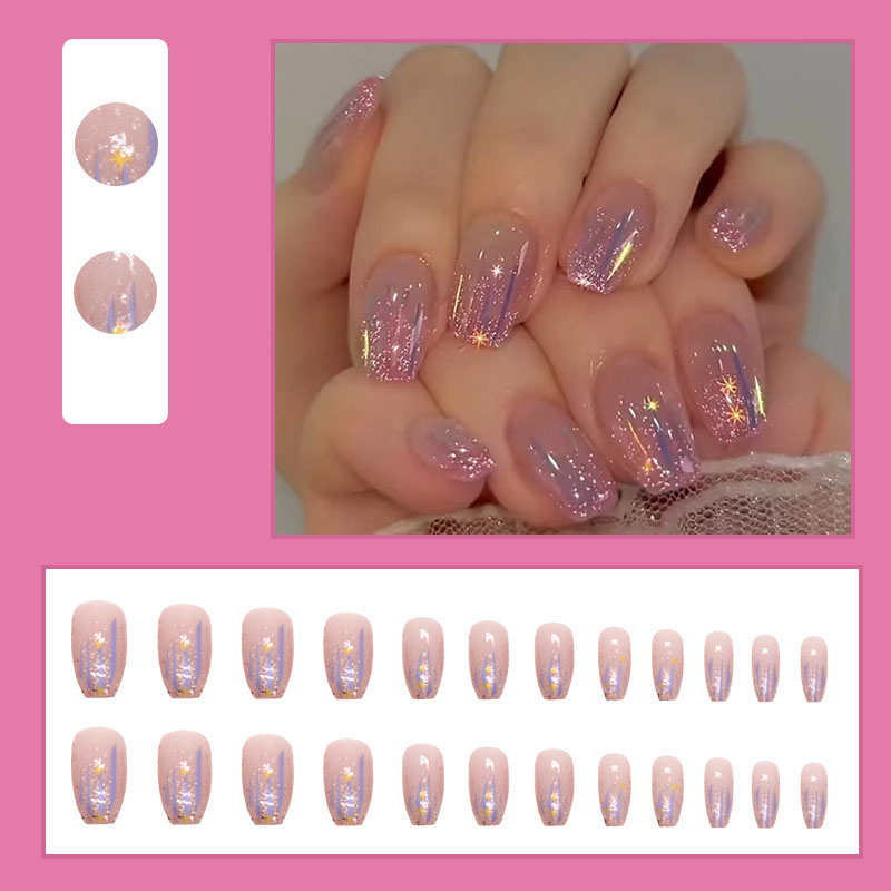 Short fake nails for women gir - Nail Art Glitter 评论和价格