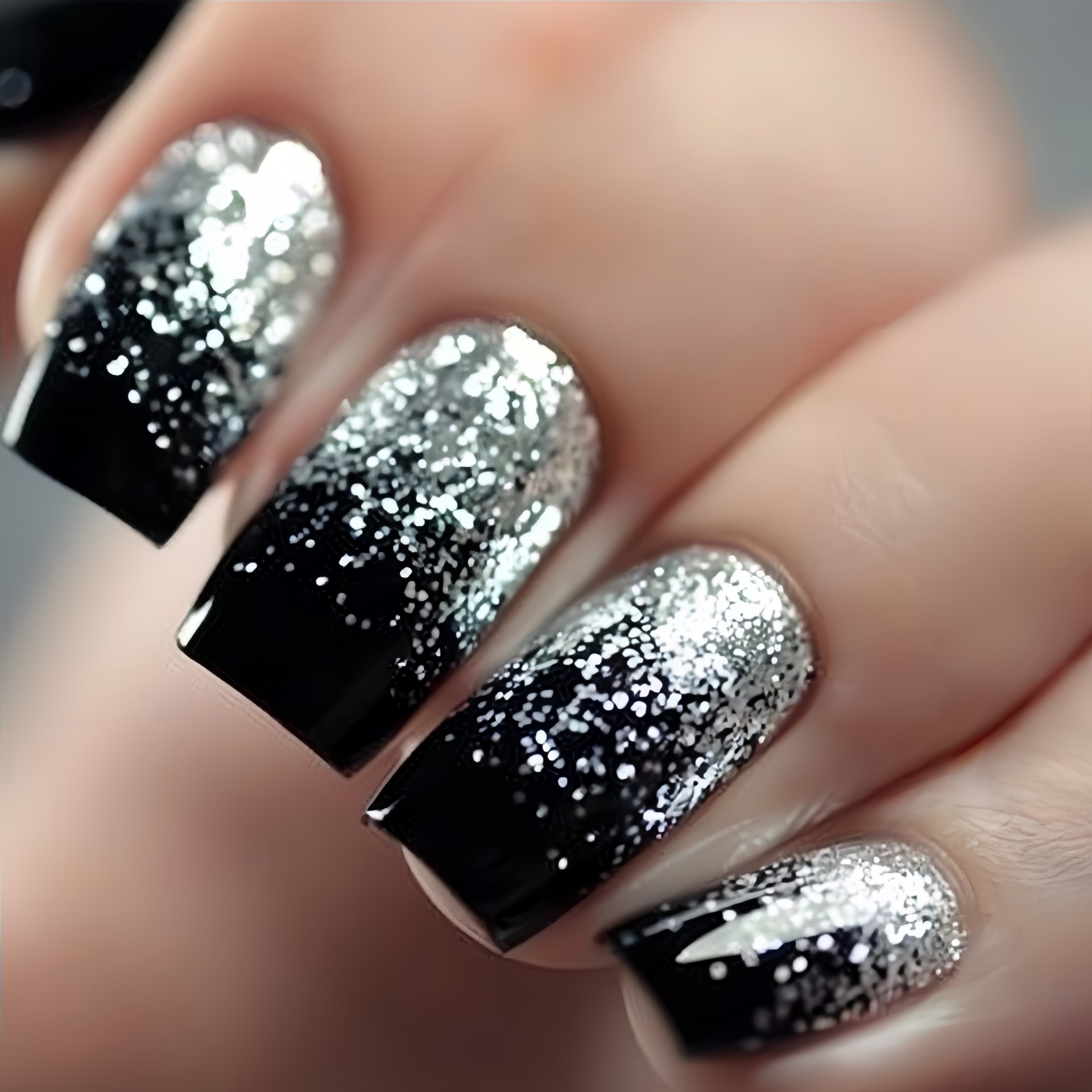 Short Medium fake nails Gradie - Nail Art Glitter 评论和价格