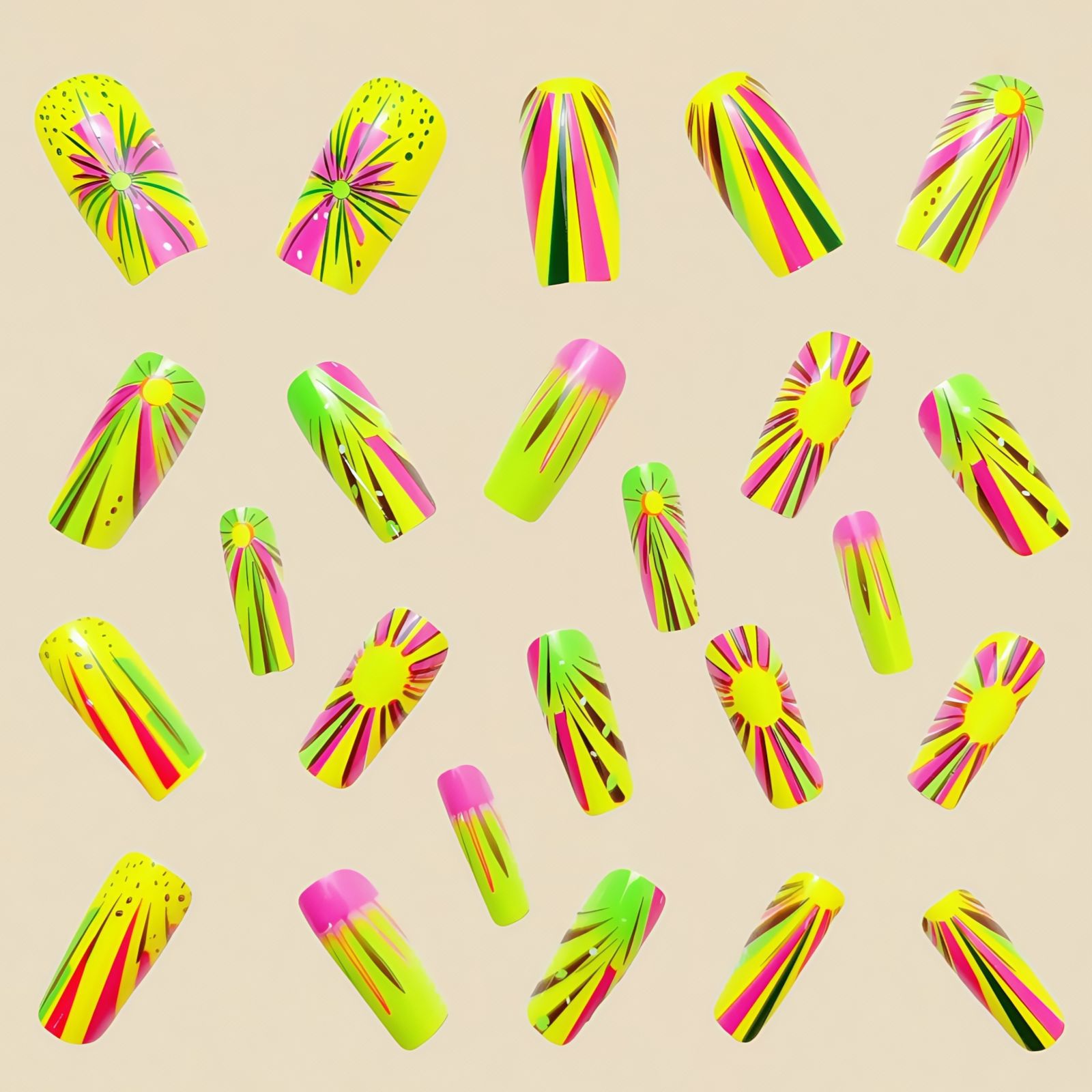 Colorful Ombre Press on Nails  - Nail Art Ombre Glitter 评论和价格