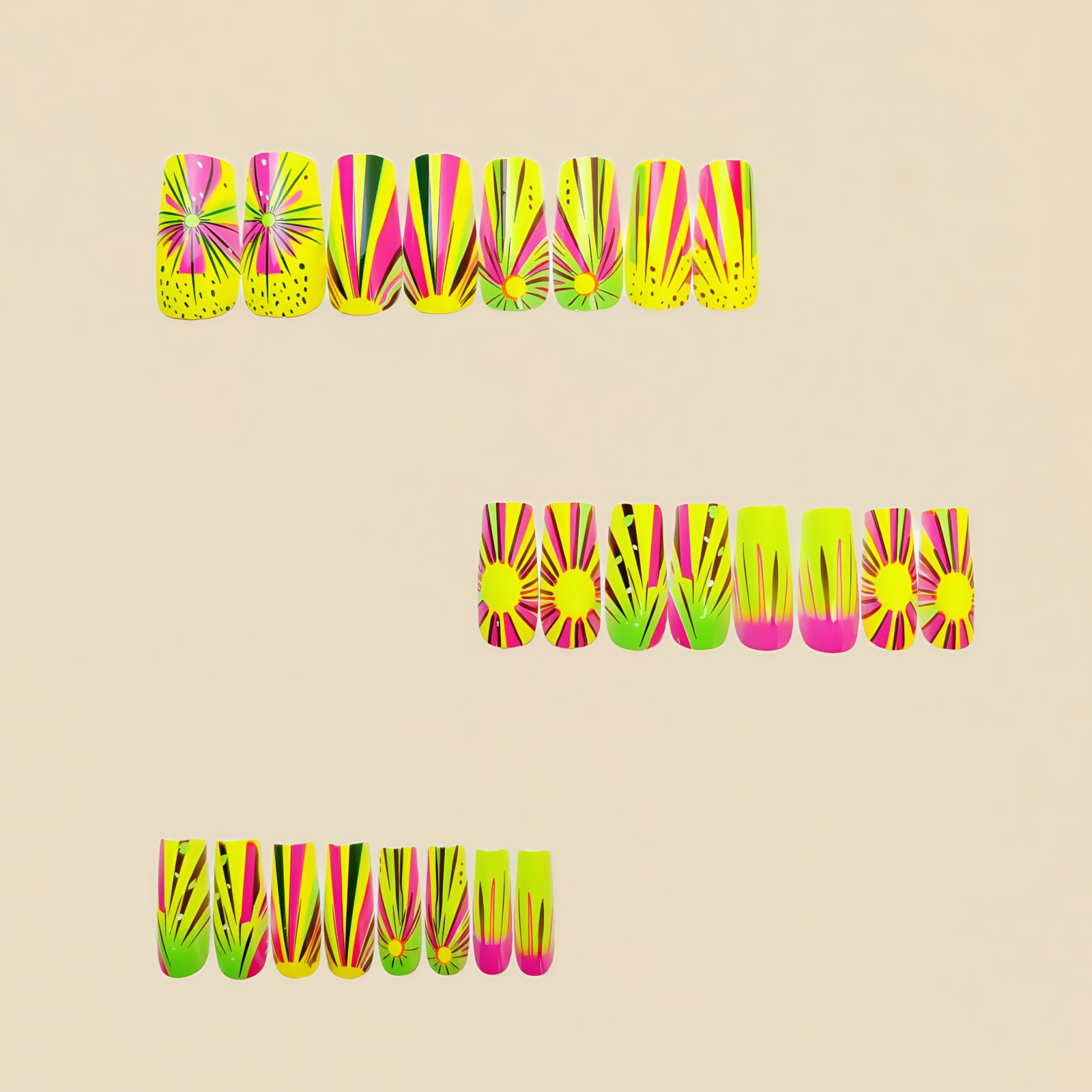 Colorful Ombre Press on Nails  - Nail Art Ombre Glitter 评论和价格