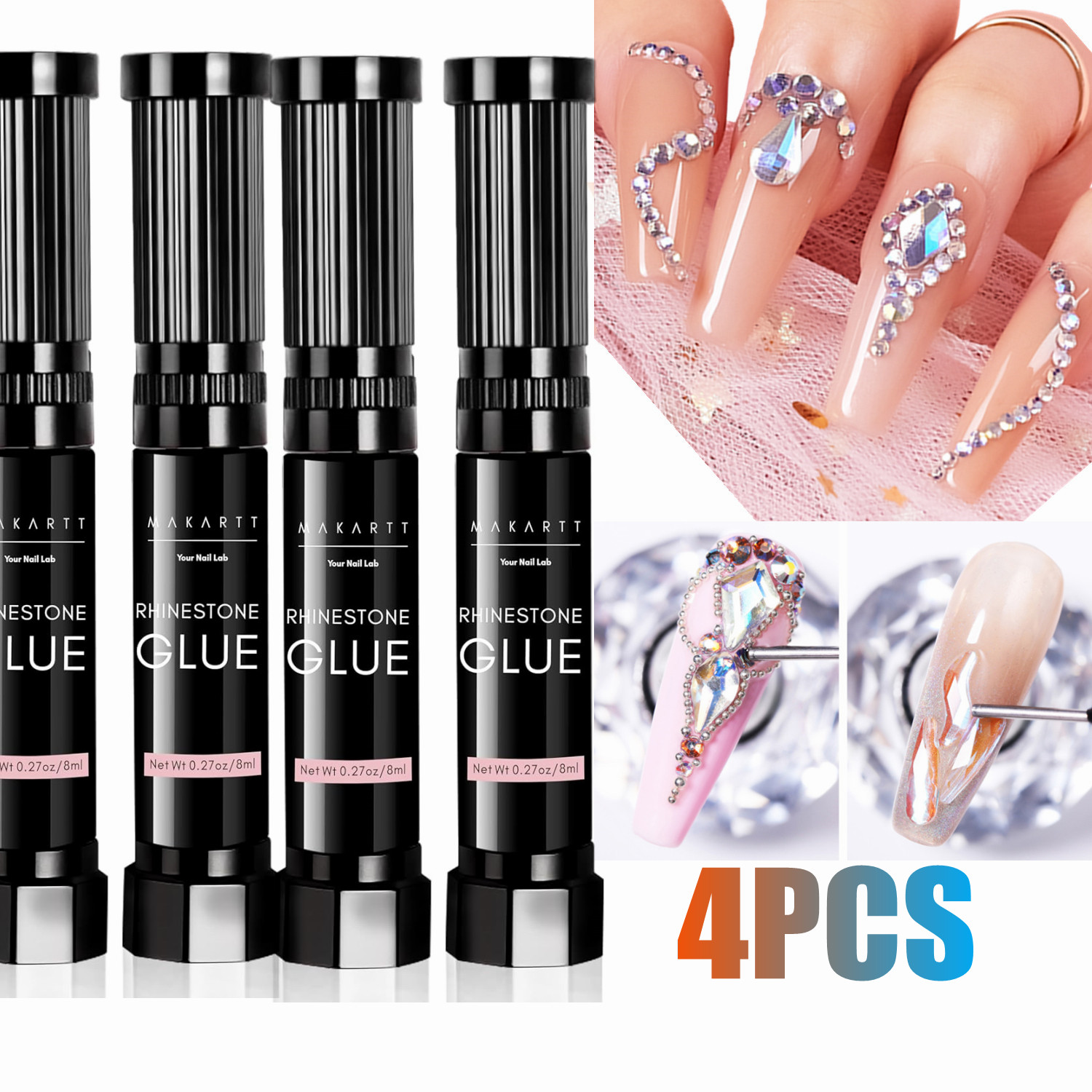 4Pcs Makartt Nail Rhinestone G - Nail Fan Brush 评论和价格