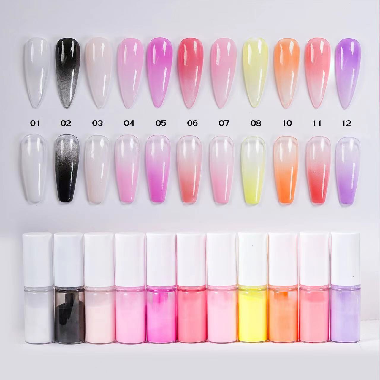 Pastel Neon Gradient Powder Na - Nail Art Ombre Glitter 评论和价格