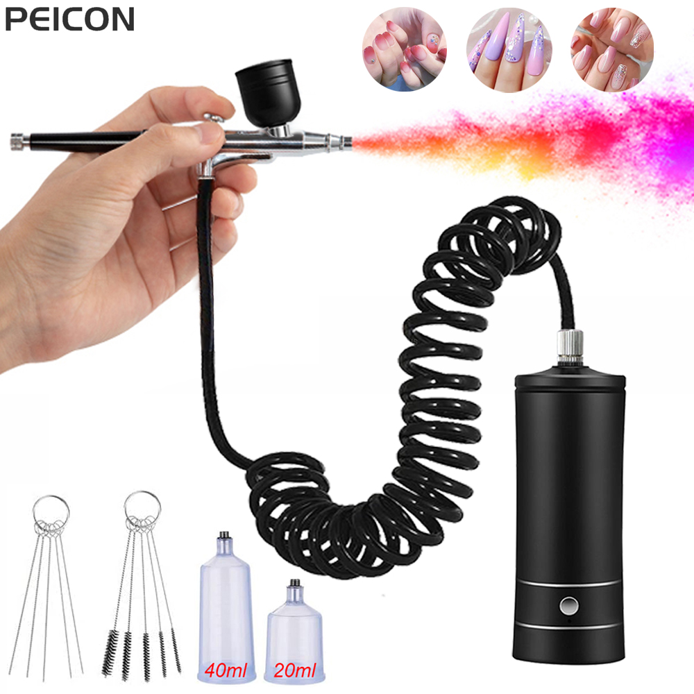 Airbrush Nail with Compressor  - Nail Fan Brush 评论和价格