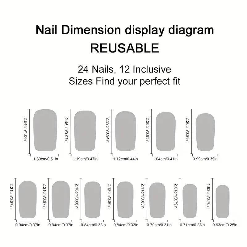 Full set of 24‑piece short squ - Nail Art Flower 评论和价格